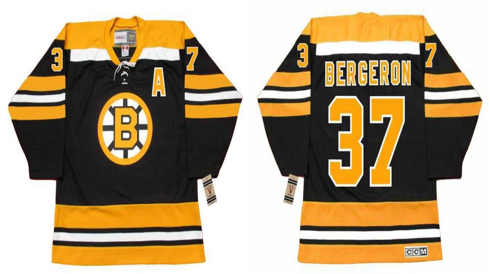 2019 Men Boston Bruins 37 Bergeron Black CCM NHL jerseys1